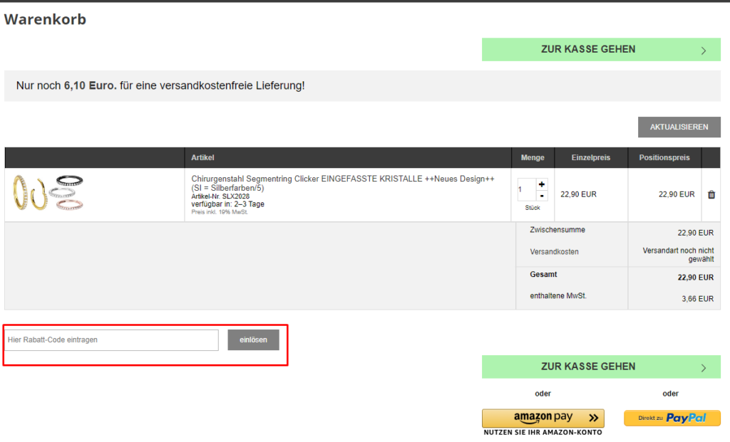 Piercingline Gutschein